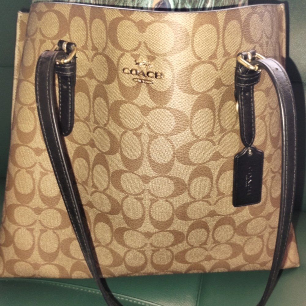Coach Zip Top Tote In Signature Canvas